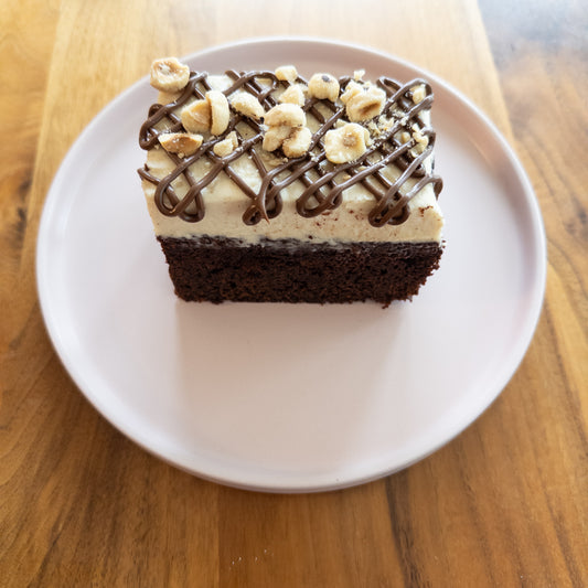 Cake Slab - Chocolate Sponge, Hazelnut Praline Buttercream, Nutella, Hazelnuts