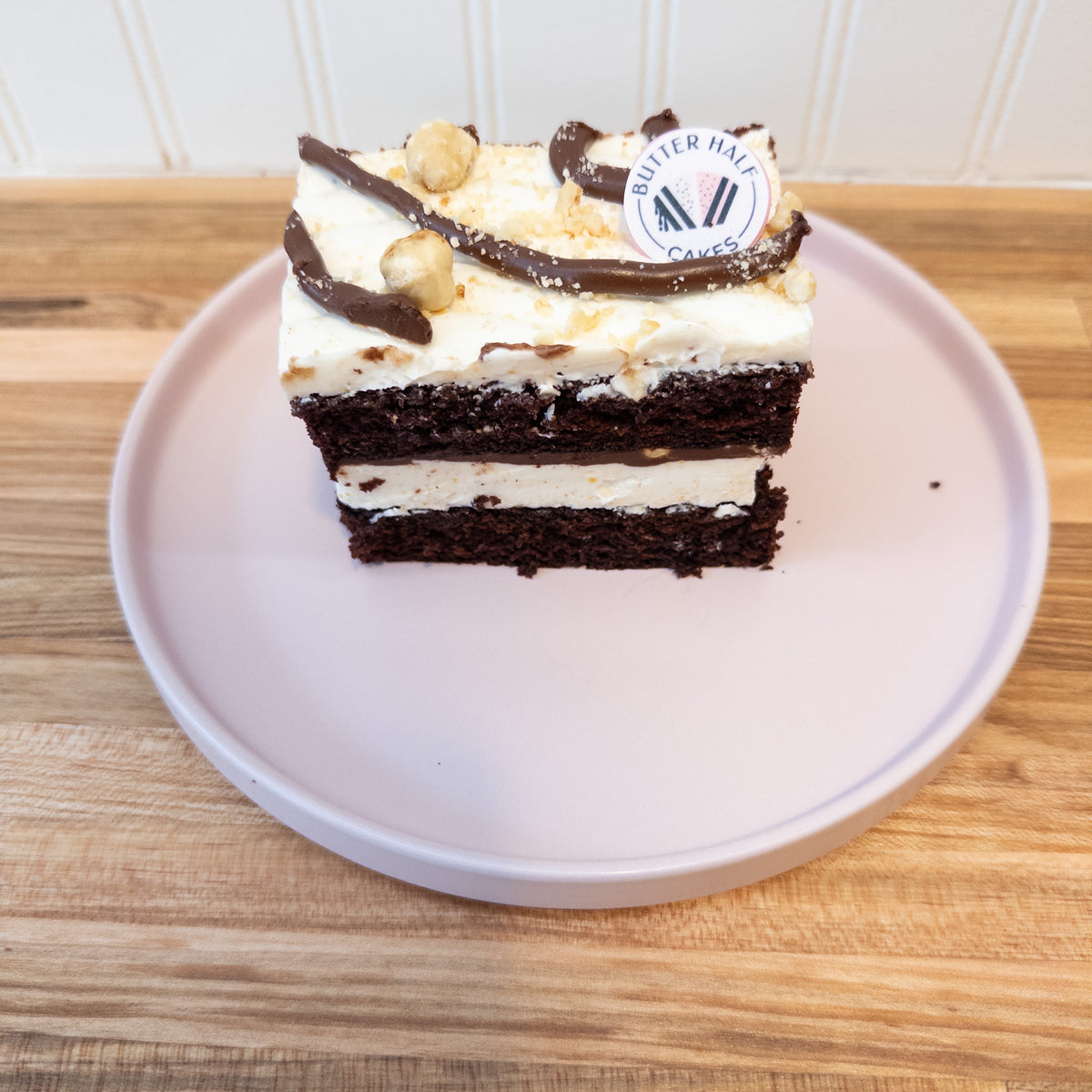 Cake Slab - Chocolate Sponge, Hazelnut Praline Buttercream, Nutella, Hazelnuts