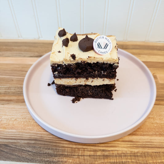 Cake Slab - Chocolate sponge, chocolate filling, peanut butter buttercream