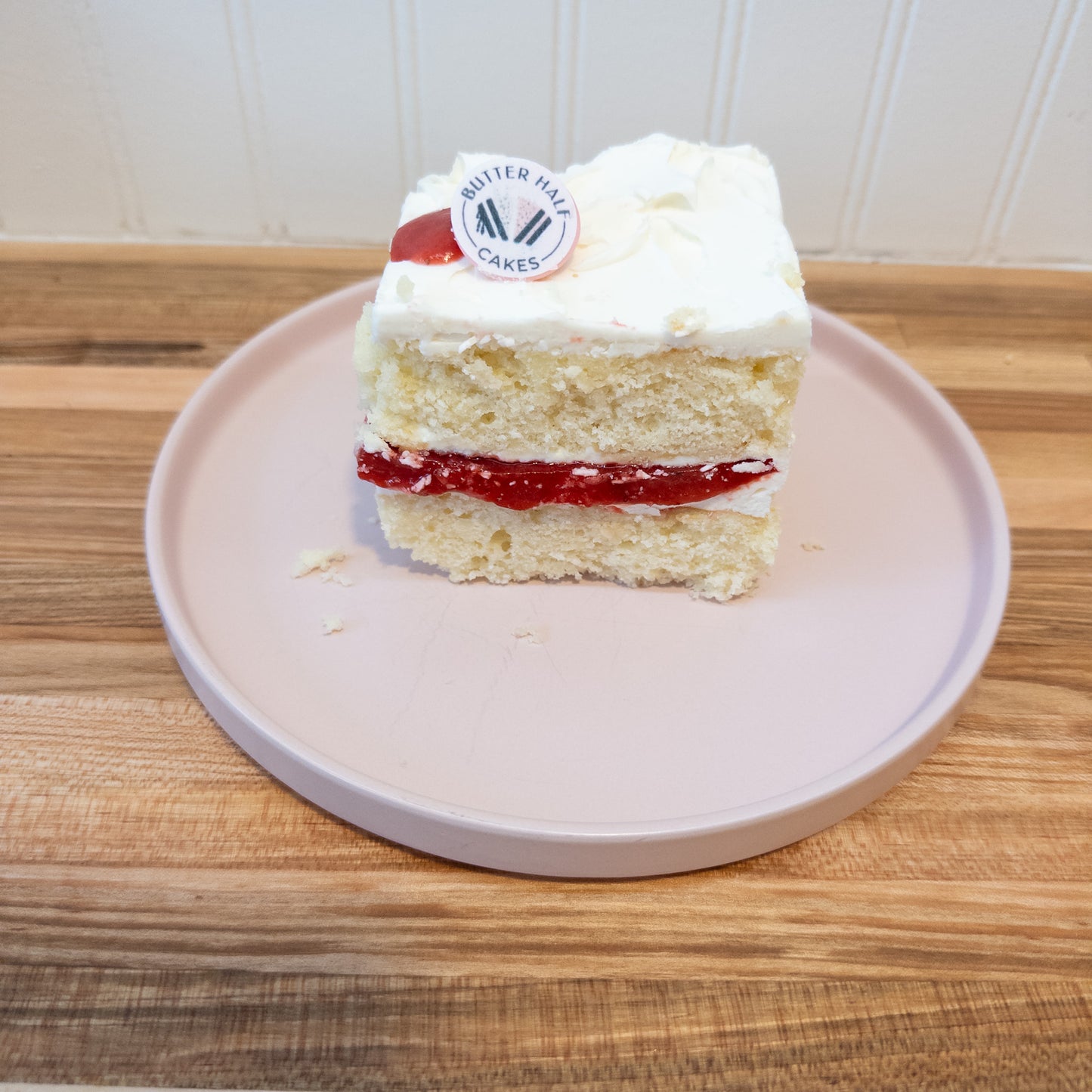 Cake Slab - Vanilla sponge, strawberry compote, vanilla buttercream